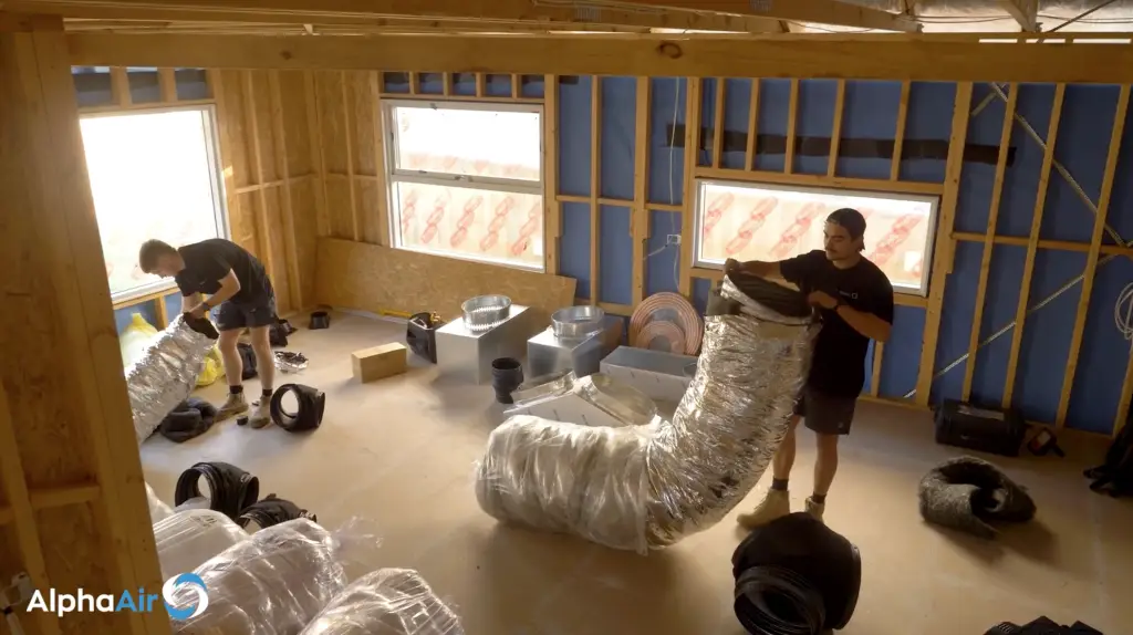 Ducted heating and cooling using currect ducts