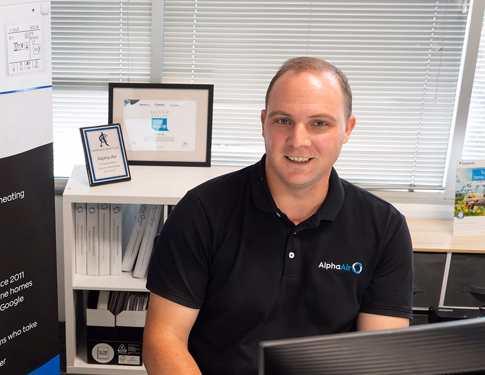Baz Liggett, Alpha Air's ducted heating and cooling specialist.